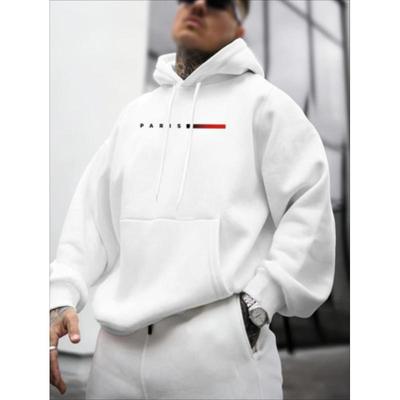 Минималистичное парижское худи с принтом в красную полоску, стильный и крутой предмет французского гардероба высокого класса для выхода в город