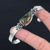Easter Deal Sterling Silver Natural Multi Fluorite Flower Wedding Bangle Jewelry