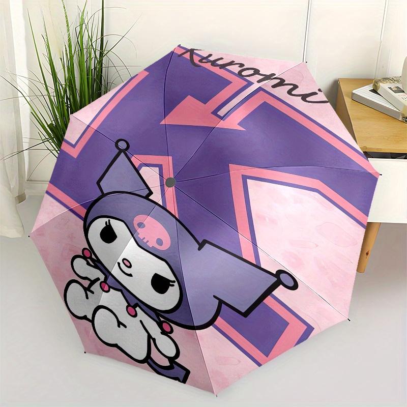 1pc Kuromi,Character Automatic Umbrella-Foldable, Durable 8-Bone Design, Compact and Stylish, Great for Camping, Halloween, Christmas, Mothe