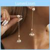 Pearl Geometric Sophisticated Earrings Gold Tassel Long Dangle Earrings For Women