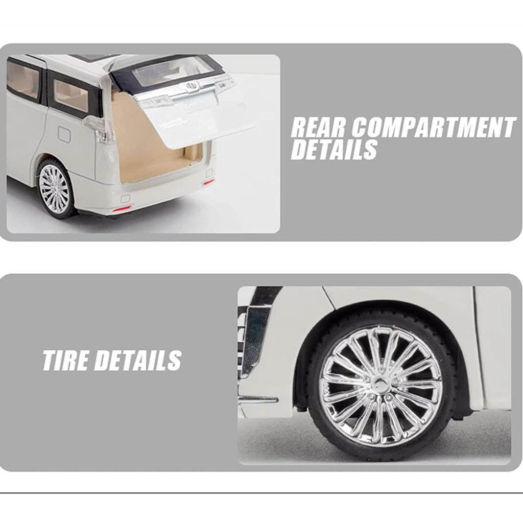 1/24 масштаб Vellfire MPV, литая под давлением модель автомобиля, игрушечный автомобиль с откатным механизмом, звуком и светом для детей, коллекция подарков для мальчиков и девочек