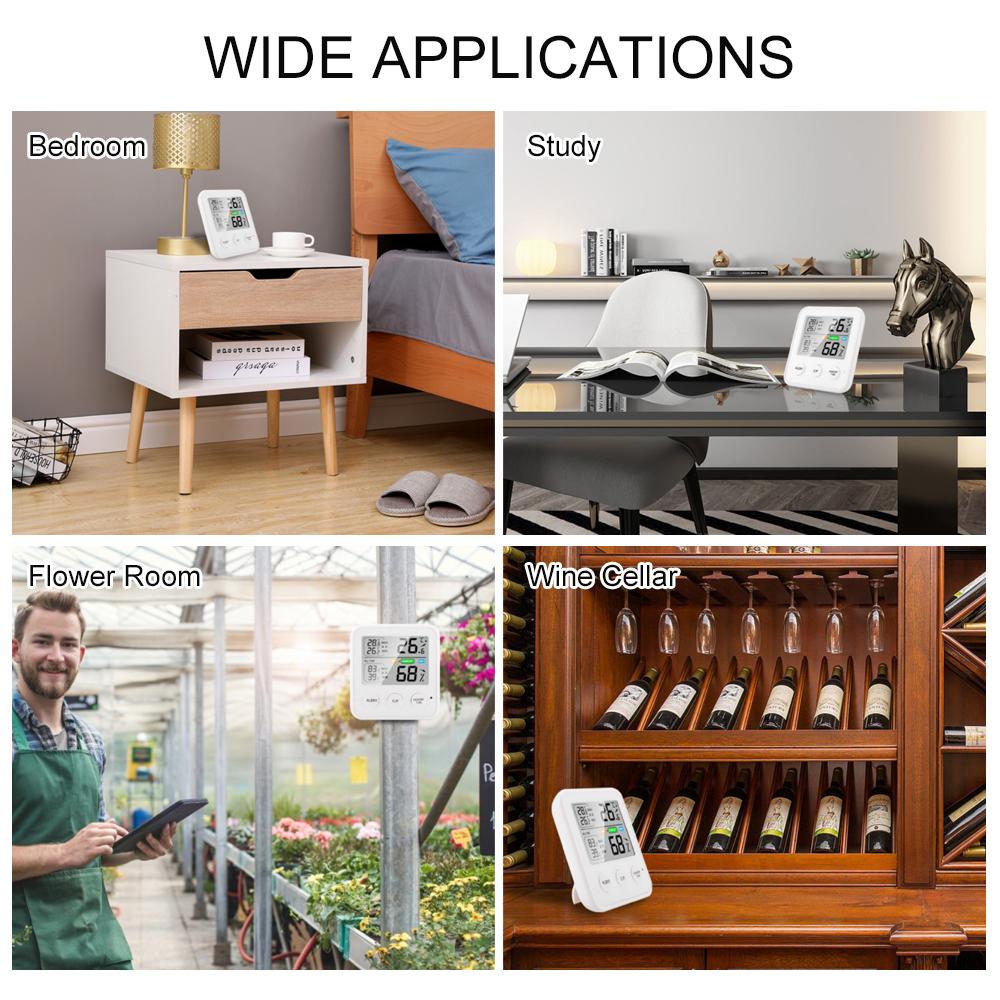 Высокоточный магнитный термометр, гигрометр, цифровой термогигрометр с ЖК-экраном, Цельсия/Фаренгейта