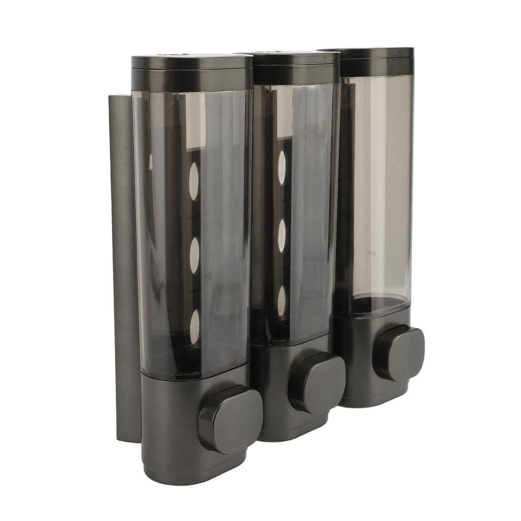 3 In 1 300ml Press Liquid Soap Dispenser Wall Mount Bathroom Shower Shampoo Hair Conditioner