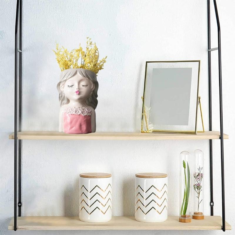 Cute Girls Flower Silicone Molds Pen Holder Epoxy Resin Mold Succulent Planter Making Tool for Gypsum Crafts