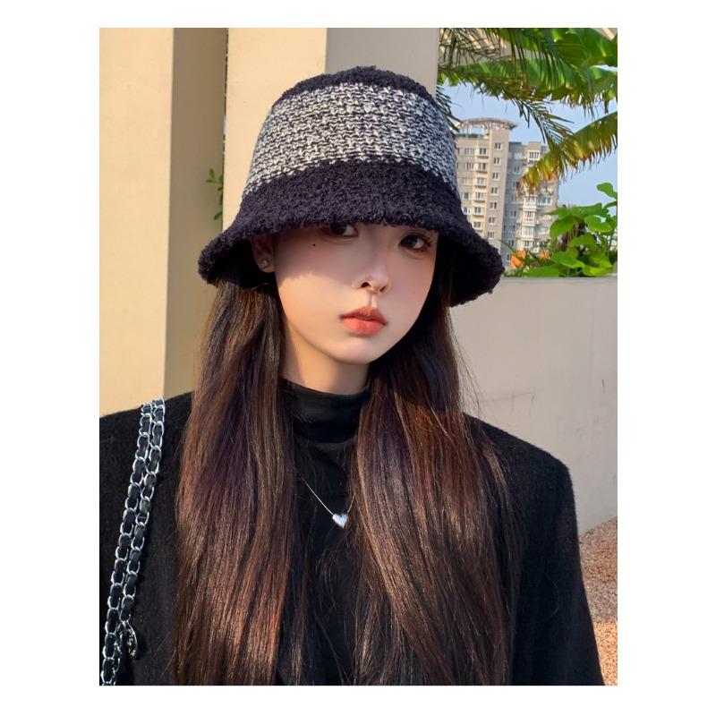 Knit Hat Winter Bucket Hat Women's Fisherman Hat