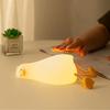 BOATHOG Lying Flat Duck Night Light, 3-Level Dimmable Touch-Controlled LED Silicone Duck Lamp, Rechargeable Soft Light for Bedside Decoration,