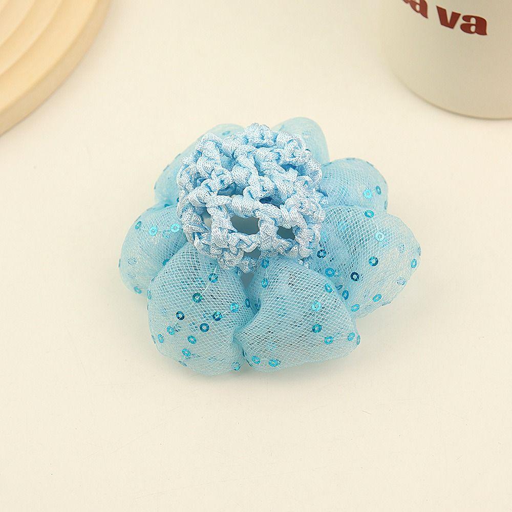 Блестящий детский пучок с сеткой бант балетный пучок снуд модная сетка для волос с цветком вечеринка