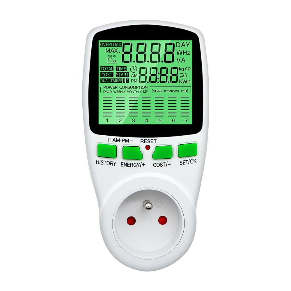 Digital Wattmeter Energy Meter Wattage Electricity Kwh Power Meter LCD Power Meter Outlet Power Analyzer Power Switch EU US UK