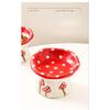Elevated Raised Cat Bowl Cute Mushroom Cat Water Food Bowl Ceramic Cat Feeder Raised Wide Shallow kitten Food Dish