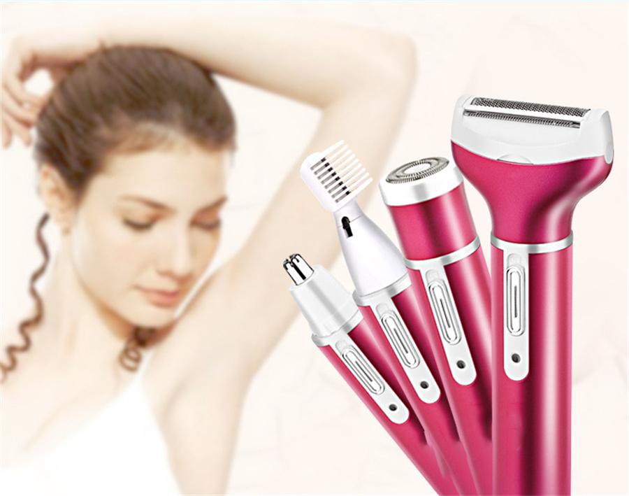 Электрический депилятор-бритва для бритья подмышек, женский нож для стрижки бровей, мужской триммер для носа, нож для коррекции с четырьмя головками