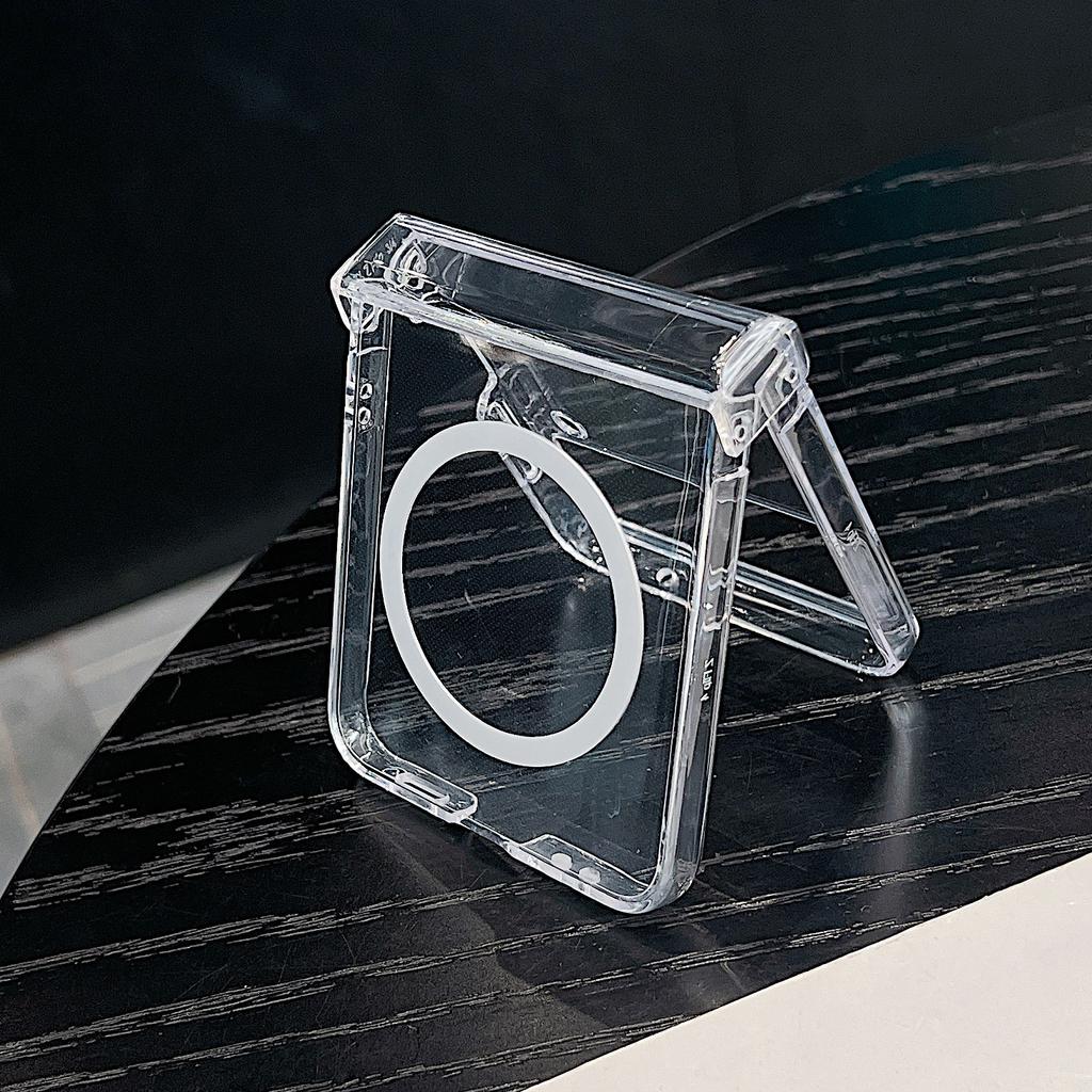 Для Magsafe Magnetic 3PCS Case для Samsung Z Flip6 Flip5 Flip4 ударопрочный прозрачный ПК жесткий тонкий чехол для телефона чехол