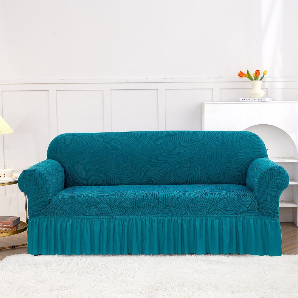 Премиальный катионный утолщенный чехол на диван, полный обхват, дизайн с юбкой, прочный накидной чехол для диванов