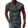 Summer Trend Fashion Funny Graffiti Pattern Men T-Shirts Casual Print Hip Hop Tees Personality Round Neck Short Sleeve Tops