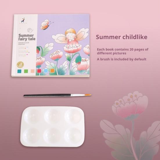 Раскраска акварелью для детей Малыши Карманная живопись без беспорядка Граффити Бумага Искусство Ремесла Набор для рисования с кисточками Краски для путешествий