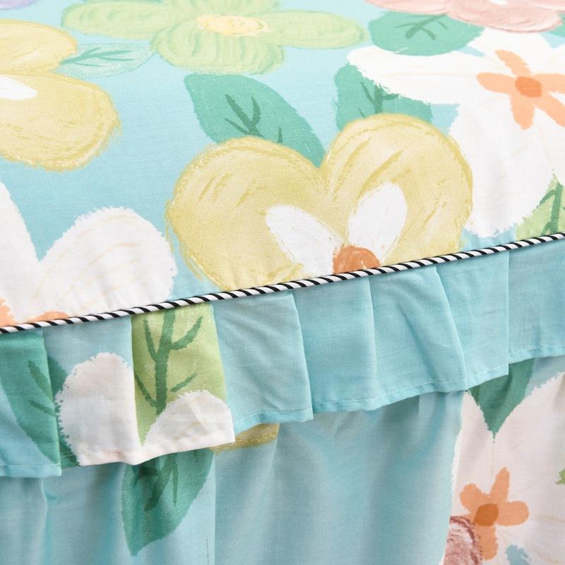 Новая хлопковая юбка-кровать с корейским принтом, хлопковая юбка-кровать, покрывало, одноместное, двойное, предметы домашнего обихода