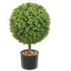 Artificial Topiaries Boxwood Trees, 24 inch Tall (2 Pieces), Ball-Shape Faux Topiaries Plant with Planters, Green Feaux Plant w/ Replaceable Leaves &