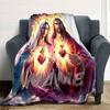 Sacred Heart Of Jesus And Mary Home Customize Your Name Blankets Soft And Cozy Lightweight For All Seasons Perfect For Picnics Sofa Office Bed Living