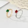 Рубиновое и зеленое кольцо с искусственным драгоценным камнем, модное элегантное очаровательное женское универсальное украшение для темперамента