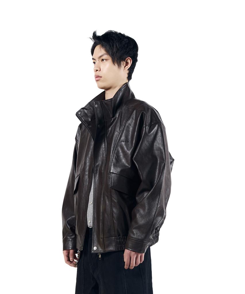 Aakam Dad Leather Jacket (Brown)
