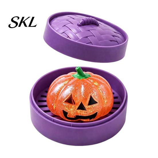 Safe Stress Ball Halloween Dumpling Relief Toy, Pumpkin Ghost Steamed Bun Squeeze Toy Sensory Fidget Party Favors Anxiety