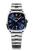 WENGER VINTAGE SPORT Stainless Steel Case Blue Silver Stainless Steel Quartz 50m Water Gift Idea Men's Watch, (316L), Dial, Bracelet, Movement,