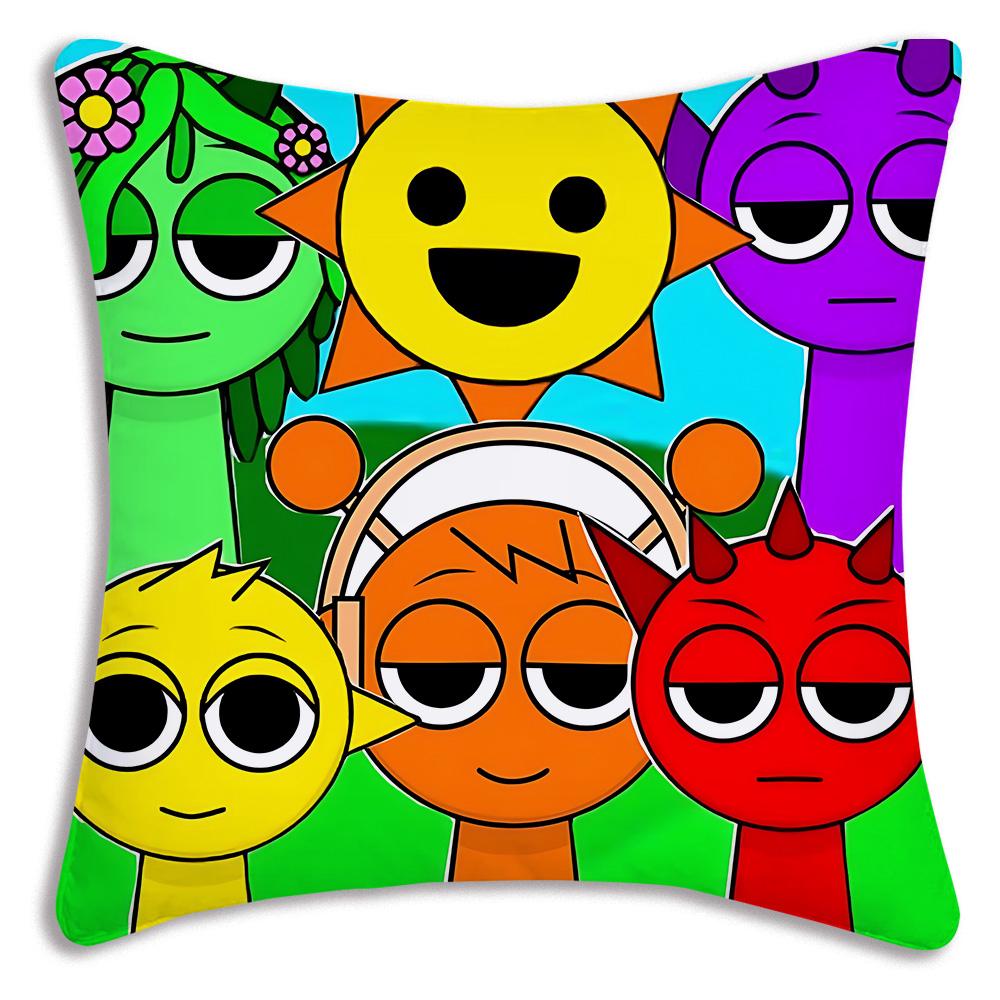 Игровой смешной Для S-SprunkiS Наволочки Мультяшный Диван Декоративный Дом Двусторонняя Печать Короткий Плюш Милый Чехол для Подушки