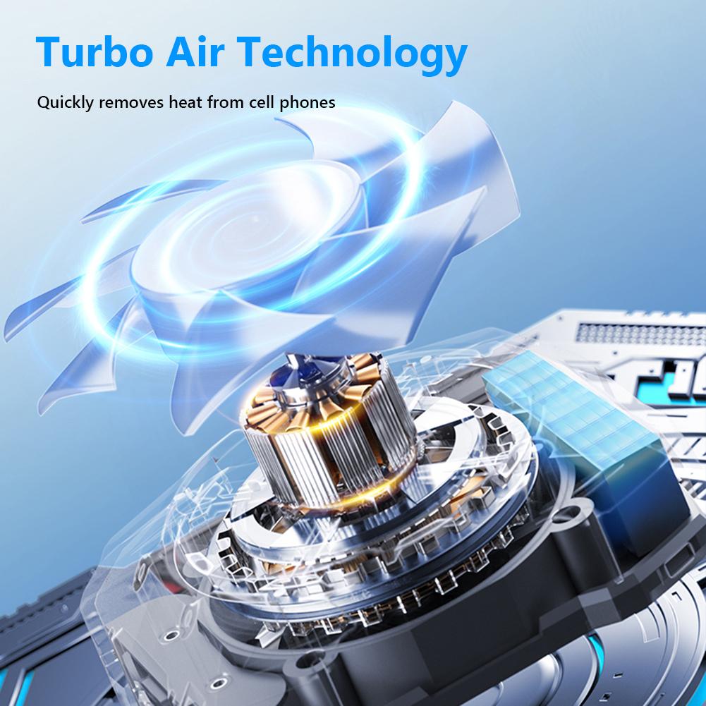 Вентилятор для охлаждения телефона Перезаряжаемый 3 скорости регулируемый Радиатор для телефона Беспроводной Магнитный Игровой кулер для смартфонов Android и iPhone