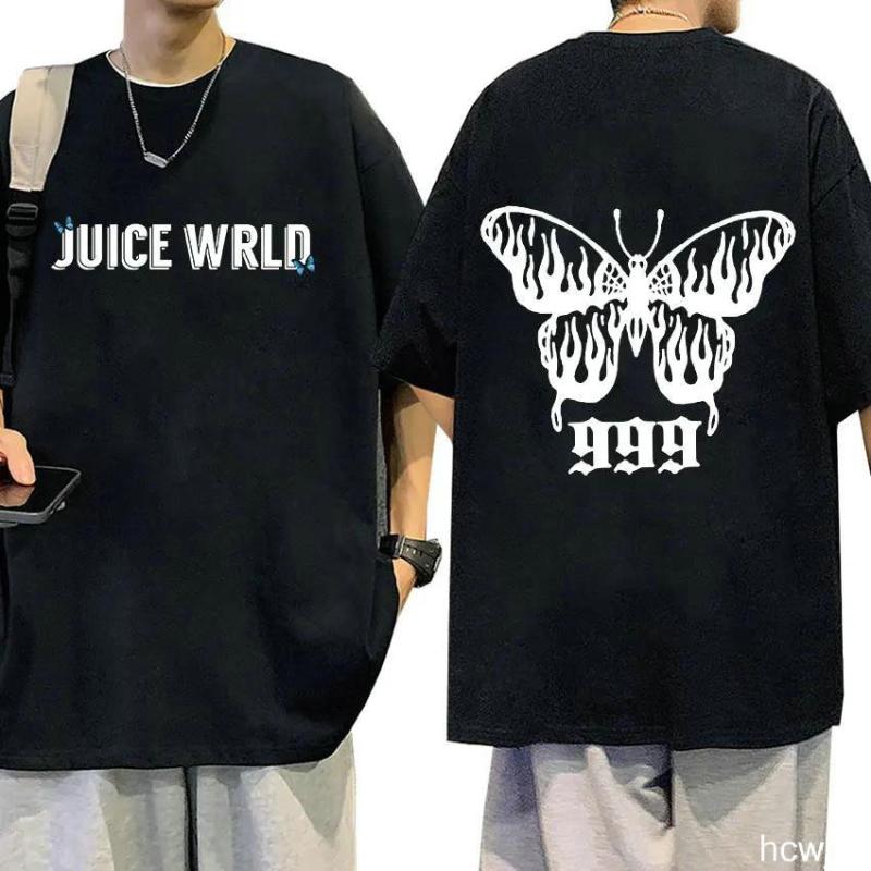 Классическая футболка с коротким рукавом и принтом рэпера JUICE WRLD, хлопковая футболка с коротким рукавом, уличная хип-хоп спортивная одежда, повседневные топы оверсайз