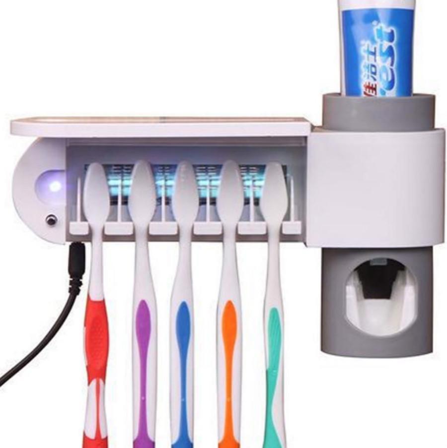 Antibacteria UV Toothbrush Holder Automatic Toothpaste Dispenser Sterilize Bathroom Accessories Tool