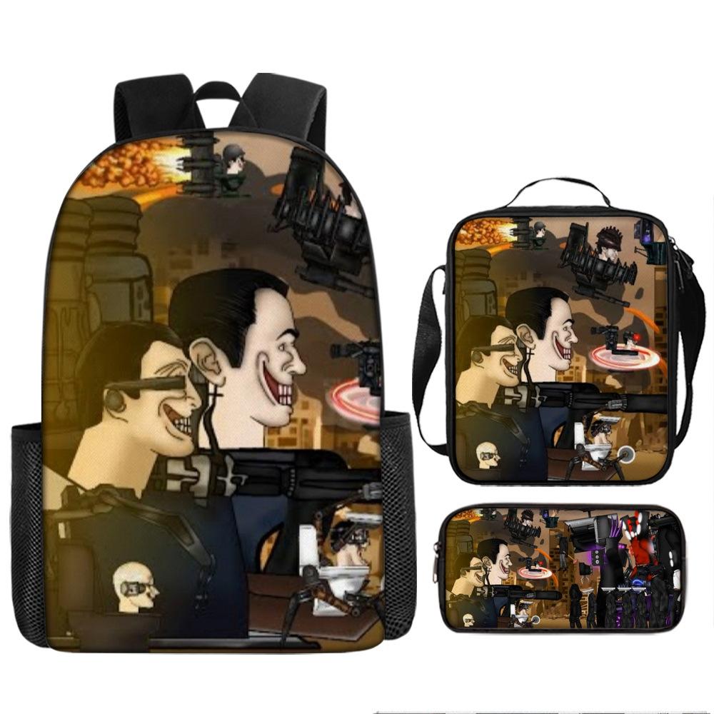 Туалетный человек пародия школьный рюкзак новый ученик рюкзак ранец пенал