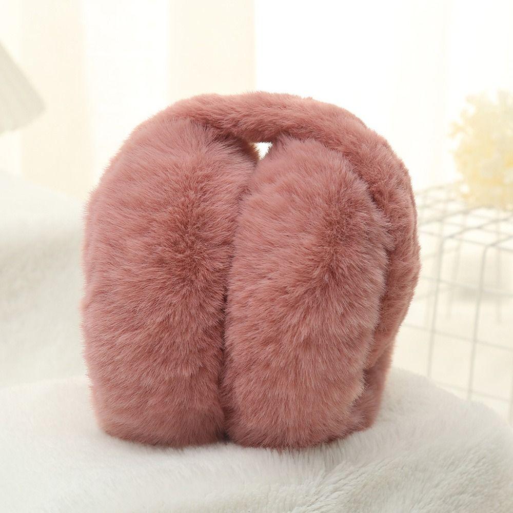 Portable Women Men Ear Warmer Winter Warm Faux Fur Ear-Muffs Foldable Earflaps Soft Plush Earmuffs