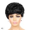 Короткие парики, женские натуральные волнистые парики из синтетических волос для женщин, черно-коричневый парик, женский парик с стрижкой пикси с челкой