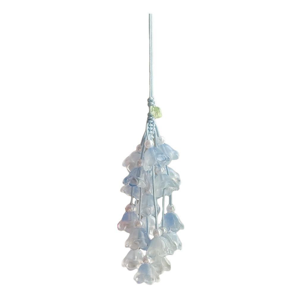 Transparent Car Hanging Ornament Crystal Flower Bellflower Flower Car Ornament Wrist Strap
