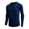 Мужская футболка с V-образным вырезом, длинный рукав, спортивный топ для отдыха, повседневная облегающая рубашка для повседневной носки весной и осенью
