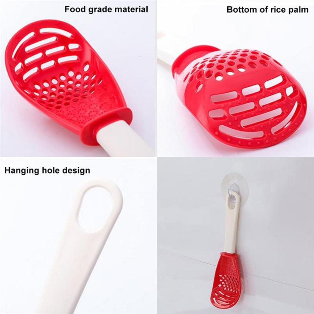 Многофункциональная кухонная ложка. Термостойкая подвесная ложка для картофеля и чеснока с ситечком.