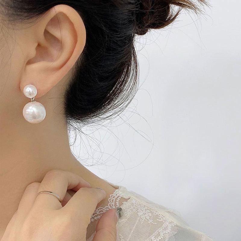Корейская версия двух жемчужных сережек французские ретро-серьги элегантные темпераментные серьги для женщин новый стиль