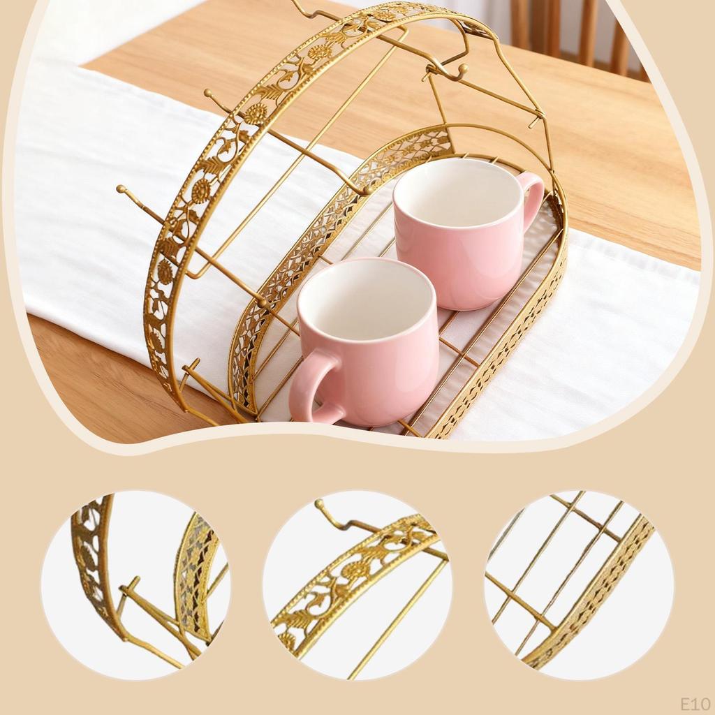 Аксессуары для подставки для бутылок Роскошный дом на 6 чашек Подарок Экономия места Кухонная столешница Железо Офис