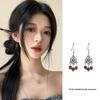 Niche Design 925 Silver Garnet Stud Earrings - Retro Chinese Ethnic Style