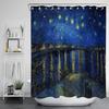 Картина Ван Гога Водонепроницаемая Защищенная от плесени Занавеска для душа Без пробивания Напечатанная Ванная комната Санитарная салфетка Разделитель для ванны