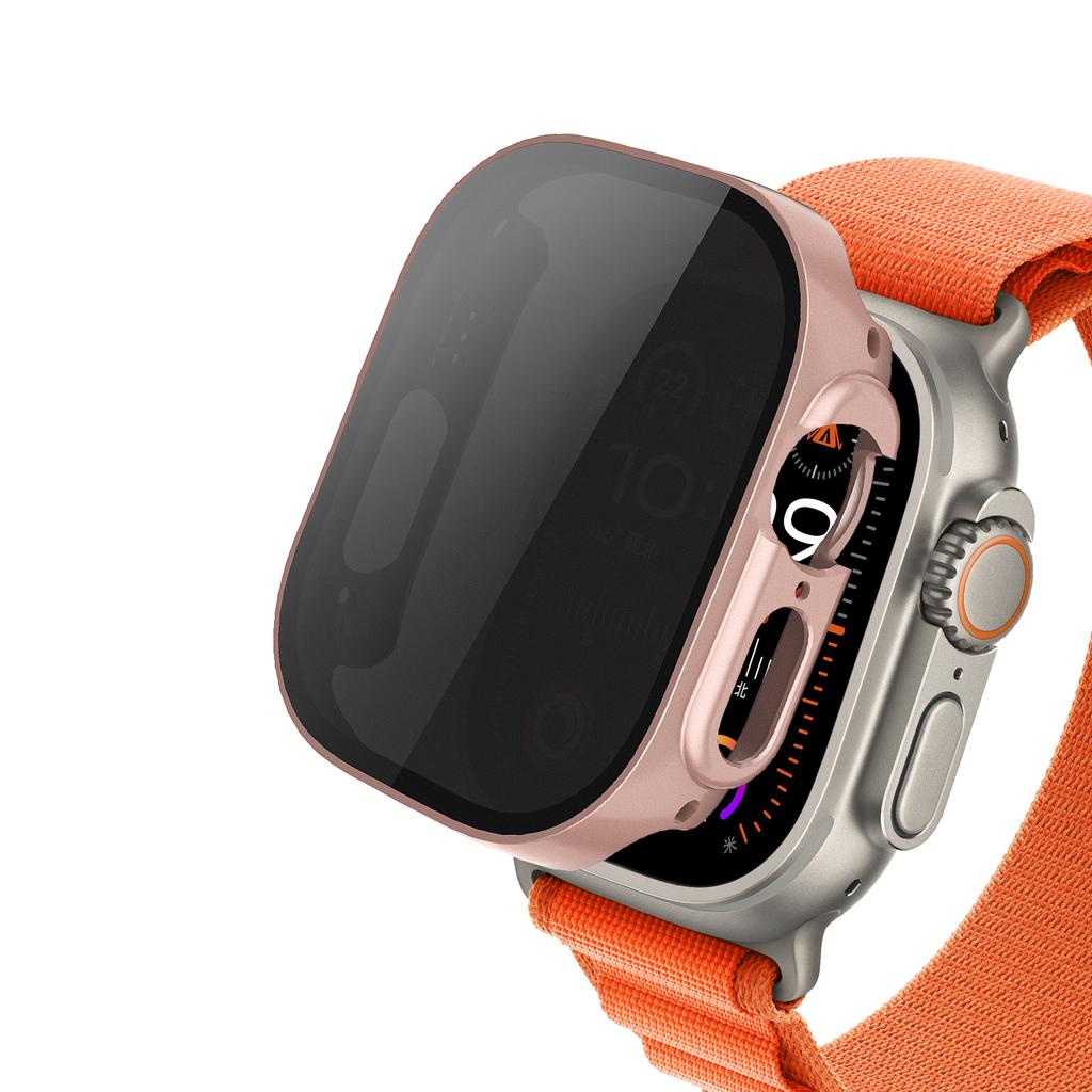 Закаленное стекло + Защита конфиденциальности для корпуса Apple Watch ultra2 3 49 мм Защитная пленка на экран Anti-Spy для iWatch series 9 8 7 SE 44мм 40мм 45мм