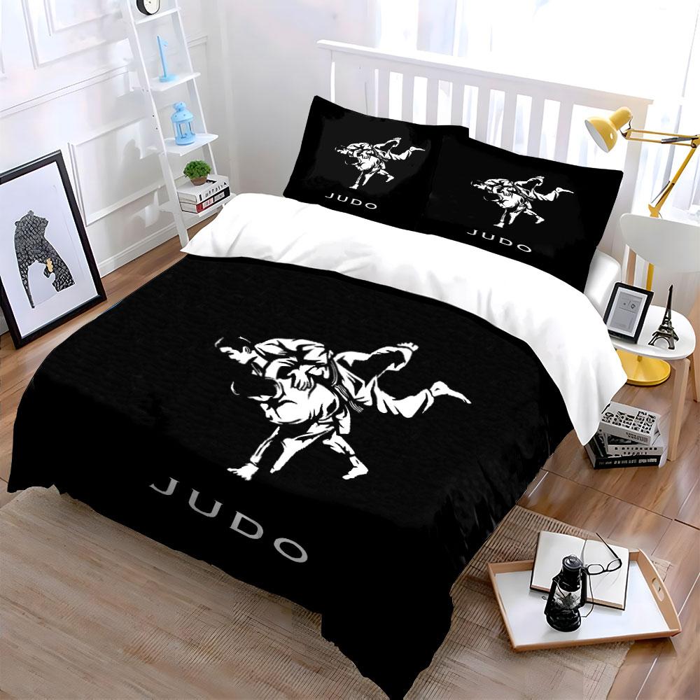 Judo Throw Martial Arts Design Bedding Duvet Cover Set (1*Duvet Cover 2*Pillowcases, without duvet insert)