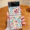 For Samsung Galaxy Z Flip 6 5 4 3 5G Phone Case Flower Pattern Folding Transparent Hard Cover For Samsung Galaxy Z Flip5 Flip6