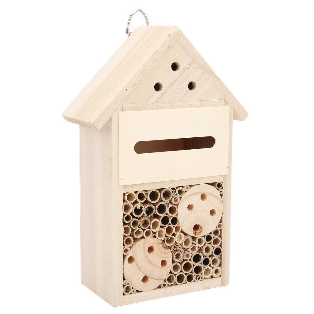 Деревянный пчелиный домик привлекает больше опыляющих деревянных насекомых-отелей для пчел, бабочек, божьих коровок