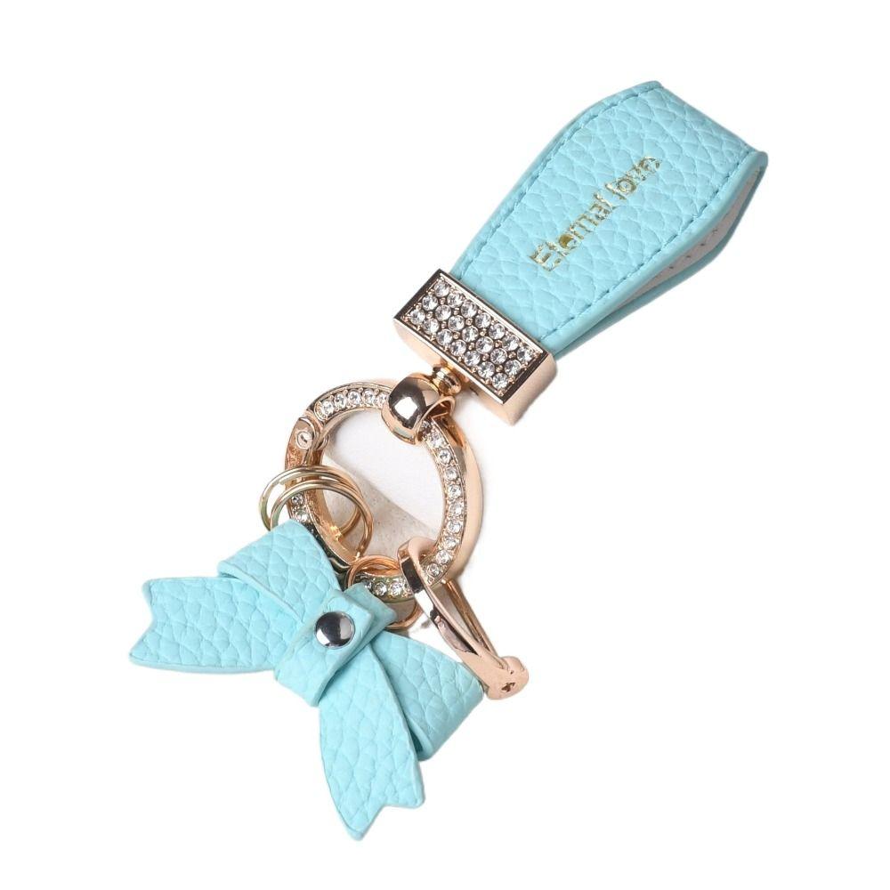 Держатель для ключей Роскошный брелок из натуральной кожи Брелок-бабочка со стразами Автомобильные аксессуары
