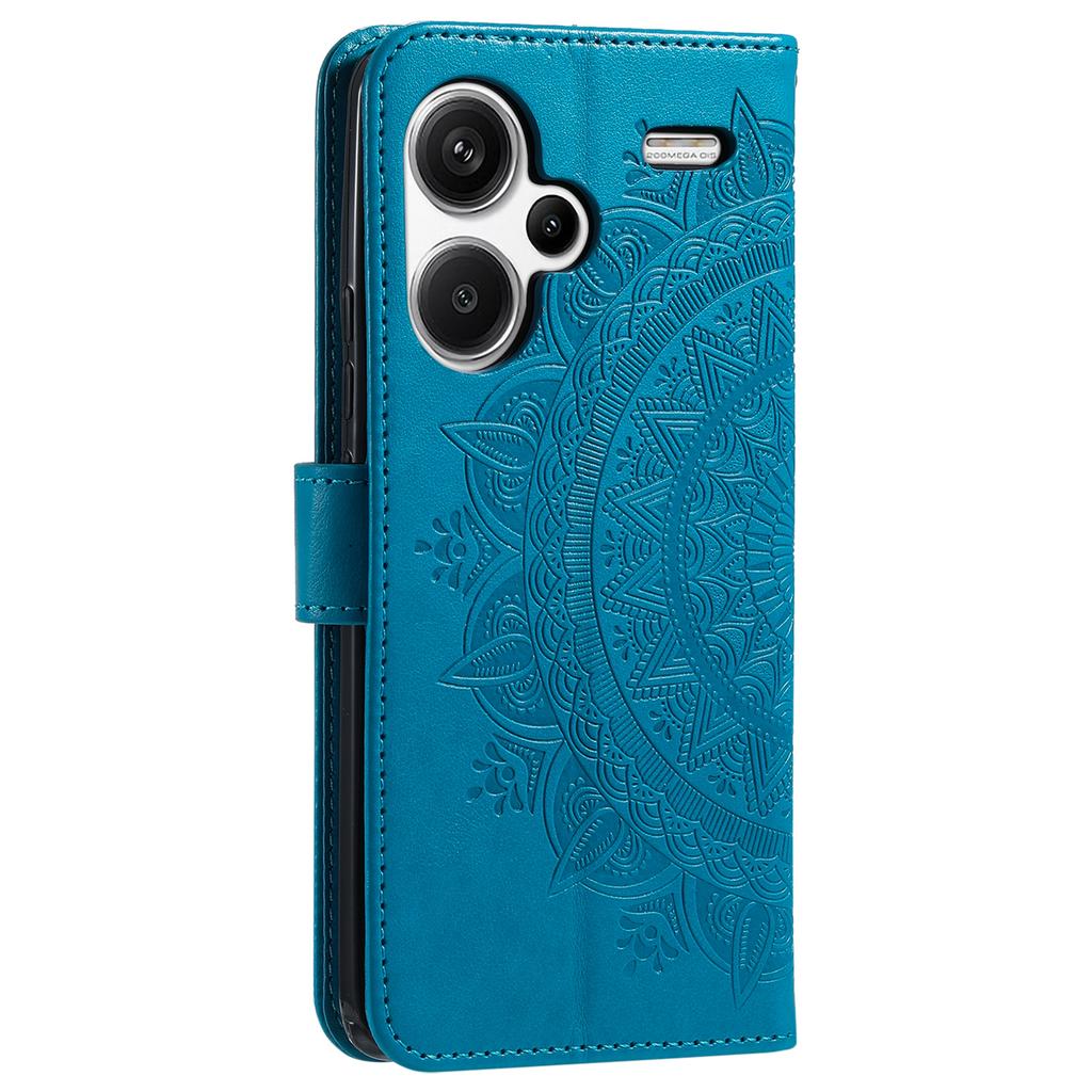 Чехол для Xiaomi Redmi Note 13 Pro+ 5G из ПУ кожи с оттиском цветка мандалы, откидная крышка