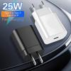 Быстрое зарядное устройство USB-C PD мощностью 25 Вт для ЕС/США - Адаптер Quick Charge