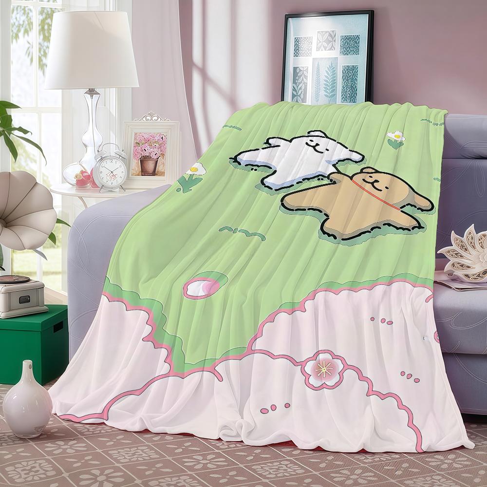 Cartoon cute Maltese Blanket For Sofa Office Bed Plane Travel Sleep Read Relax Camping Soft And Warm