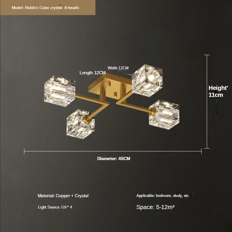 Все медные потолочные светильники для зала, роскошные хрустальные лампы для гостиной, спальни