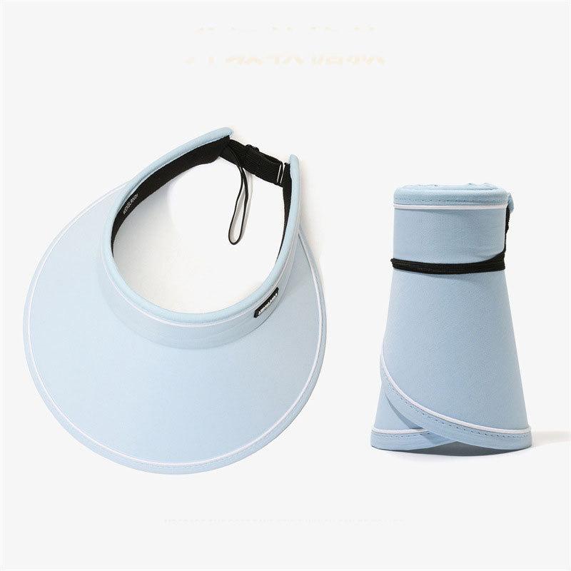 Women Summer Wide Brim Sun Hat Outdoor Ponytail Empty Top UV Protection Cap Female Lady Tour Beach Foldable Sunscreen Hats