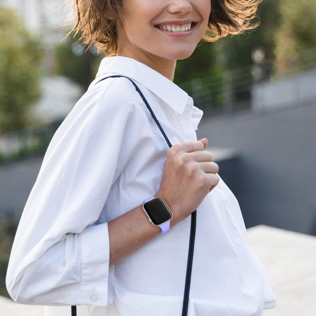 Ремешок для Apple Watch Band 40 мм, 44 мм, 45 мм, 41 мм, 38 мм, 42 мм, спортивный тонкий силиконовый браслет correa iWatch Series 8 Ultra 2 SE 7 6 3 9